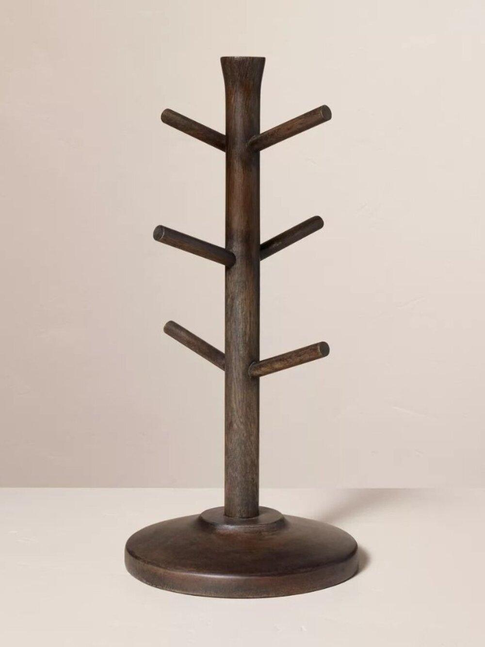 Wooden Mug Tree Pickled Black - Hearth & Hand Magnolia: 6-Hook Coffee Cup Stand